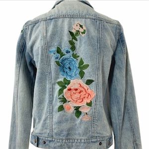 Lilyful Rose Embroidered Denim Jacket